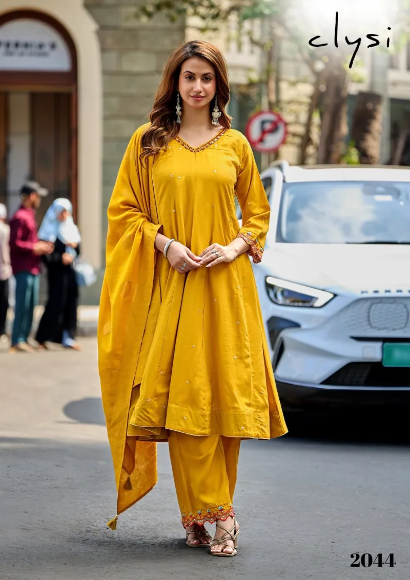Zafira By Clysi Muslin Khatali And Thread Work Kurti Bottom With Dupatta
